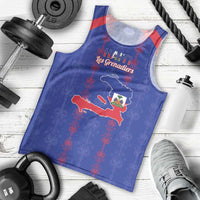 Custom Haiti Football Men Tank Top Les Grenadiers Veve Vodou Blue - Wonder Print Shop