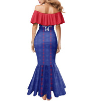 Custom Haiti Football Mermaid Dress Les Grenadiers Veve Vodou Blue - Wonder Print Shop