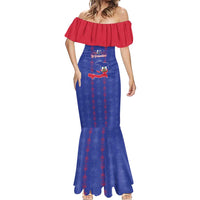 Custom Haiti Football Mermaid Dress Les Grenadiers Veve Vodou Blue - Wonder Print Shop