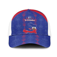 Haiti Football Mesh Trucker Cap Les Grenadiers Veve Vodou Blue - Wonder Print Shop