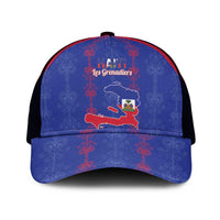 Haiti Football Mesh Trucker Cap Les Grenadiers Veve Vodou Blue - Wonder Print Shop
