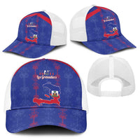 Haiti Football Mesh Trucker Cap Les Grenadiers Veve Vodou Blue - Wonder Print Shop