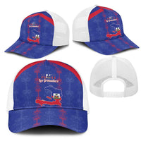 Haiti Football Mesh Trucker Cap Les Grenadiers Veve Vodou Blue - Wonder Print Shop