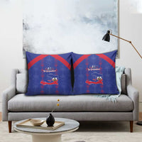 Haiti Football Pillow Cover Les Grenadiers Veve Vodou Blue - Wonder Print Shop