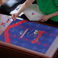 Haiti Football Puzzle Les Grenadiers Veve Vodou Blue - Wonder Print Shop