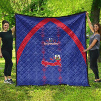 Haiti Football Quilt Les Grenadiers Veve Vodou Blue - Wonder Print Shop