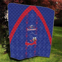 Haiti Football Quilt Les Grenadiers Veve Vodou Blue - Wonder Print Shop