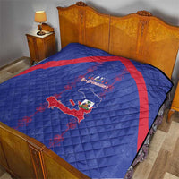 Haiti Football Quilt Les Grenadiers Veve Vodou Blue - Wonder Print Shop