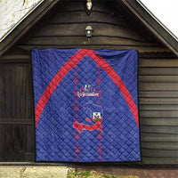 Haiti Football Quilt Les Grenadiers Veve Vodou Blue - Wonder Print Shop