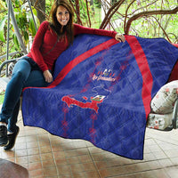 Haiti Football Quilt Les Grenadiers Veve Vodou Blue - Wonder Print Shop