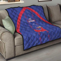 Haiti Football Quilt Les Grenadiers Veve Vodou Blue - Wonder Print Shop
