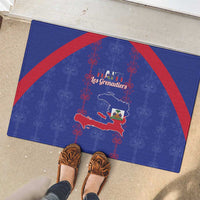 Haiti Football Rubber Doormat Les Grenadiers Veve Vodou Blue - Wonder Print Shop