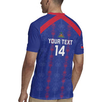 Custom Haiti Football Rugby Jersey Les Grenadiers Veve Vodou Blue - Wonder Print Shop