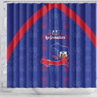Haiti Football Shower Curtain Les Grenadiers Veve Vodou Blue - Wonder Print Shop