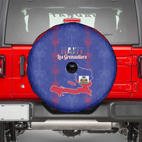 Haiti Football Spare Tire Cover Les Grenadiers Veve Vodou Blue - Wonder Print Shop