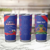 Custom Haiti Football Tumbler Cup Les Grenadiers Veve Vodou Blue - Wonder Print Shop