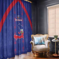 Haiti Football Window Curtain Les Grenadiers Veve Vodou Blue - Wonder Print Shop