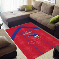 Haiti Football Area Rug Les Grenadiers Veve Vodou Red - Wonder Print Shop