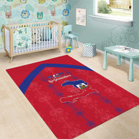 Haiti Football Area Rug Les Grenadiers Veve Vodou Red - Wonder Print Shop