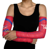 Custom Haiti Football Arm Sleeves Les Grenadiers Veve Vodou Red - Wonder Print Shop