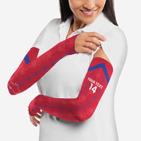 Custom Haiti Football Arm Sleeves Les Grenadiers Veve Vodou Red - Wonder Print Shop