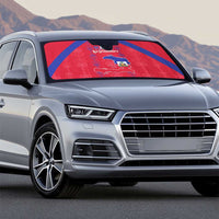 Haiti Football Auto Sun Shade Les Grenadiers Veve Vodou Red - Wonder Print Shop