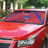 Haiti Football Auto Sun Shade Les Grenadiers Veve Vodou Red - Wonder Print Shop
