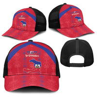 Haiti Football Baseball Net Cap Les Grenadiers Veve Vodou Red - Wonder Print Shop
