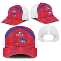 Haiti Football Baseball Net Cap Les Grenadiers Veve Vodou Red - Wonder Print Shop