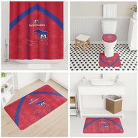 Haiti Football Bathroom Set Les Grenadiers Veve Vodou Red - Wonder Print Shop