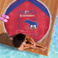 Haiti Football Beach Blanket Les Grenadiers Veve Vodou Red - Wonder Print Shop
