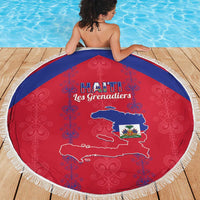 Haiti Football Beach Blanket Les Grenadiers Veve Vodou Red - Wonder Print Shop