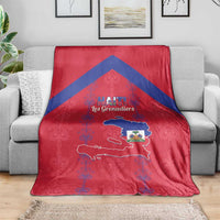 Haiti Football Blanket Les Grenadiers Veve Vodou Red - Wonder Print Shop