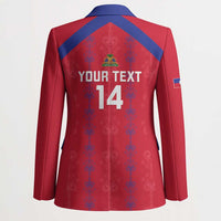 Custom Haiti Football Blazer Les Grenadiers Veve Vodou Red - Wonder Print Shop