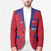 Custom Haiti Football Blazer Les Grenadiers Veve Vodou Red - Wonder Print Shop