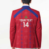 Custom Haiti Football Blazer Les Grenadiers Veve Vodou Red - Wonder Print Shop