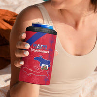 Custom Haiti Football 4 in 1 Can Cooler Tumbler Les Grenadiers Veve Vodou Red - Wonder Print Shop