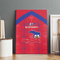 Haiti Football Canvas Wall Art Les Grenadiers Veve Vodou Red - Wonder Print Shop