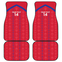 Custom Haiti Football Car Mats Les Grenadiers Veve Vodou Red - Wonder Print Shop