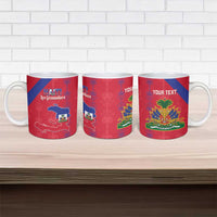 Custom Haiti Football Ceramic Mug Les Grenadiers Veve Vodou Red - Wonder Print Shop