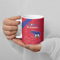 Custom Haiti Football Ceramic Mug Les Grenadiers Veve Vodou Red - Wonder Print Shop