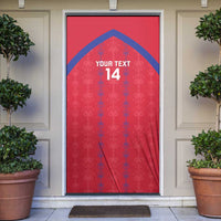 Custom Haiti Football Door Cover Les Grenadiers Veve Vodou Red - Wonder Print Shop
