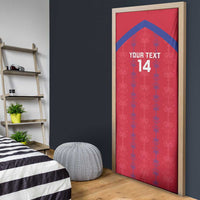 Custom Haiti Football Door Cover Les Grenadiers Veve Vodou Red - Wonder Print Shop