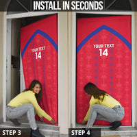 Custom Haiti Football Door Cover Les Grenadiers Veve Vodou Red - Wonder Print Shop