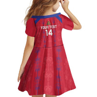 Custom Haiti Football Family Matching Summer Maxi Dress and Hawaiian Shirt Les Grenadiers Veve Vodou Red - Wonder Print Shop