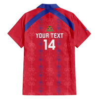 Custom Haiti Football Family Matching Summer Maxi Dress and Hawaiian Shirt Les Grenadiers Veve Vodou Red - Wonder Print Shop