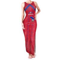 Custom Haiti Football Family Matching Tank Maxi Dress and Hawaiian Shirt Les Grenadiers Veve Vodou Red - Wonder Print Shop