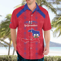 Custom Haiti Football Hawaiian Shirt Les Grenadiers Veve Vodou Red - Wonder Print Shop