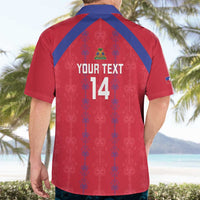 Custom Haiti Football Hawaiian Shirt Les Grenadiers Veve Vodou Red - Wonder Print Shop
