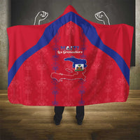 Haiti Football Hooded Blanket Les Grenadiers Veve Vodou Red - Wonder Print Shop
